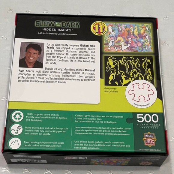 Glow in the Dark 500 Piece Puzzle Seahorses A Colorful Dance Poster Included - Picture 4 of 5